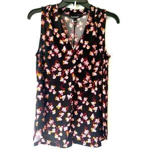 41 Hawthorne Black Floral Sleeveless Women's Top Size S